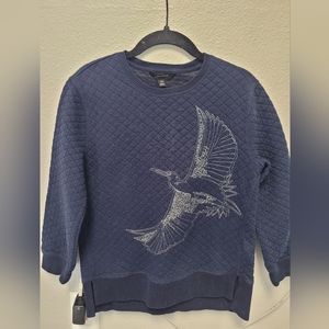 Banana Republic Bird Quilted Pattern‎ Sweatshirt XS